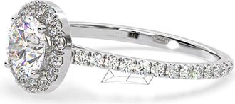 The Diamond Store Reina Lab Diamond Halo Engagement Ring in Platinum 1.80ct F/VS1