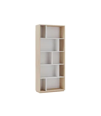 HERDASA Herdasa - Estanter&iacute;a 5 Alturas Modelo 545 Acabado Roble Claro/blanco. 191 Cm(alto), 80 Cm(ancho), 32 Cm(fondo)