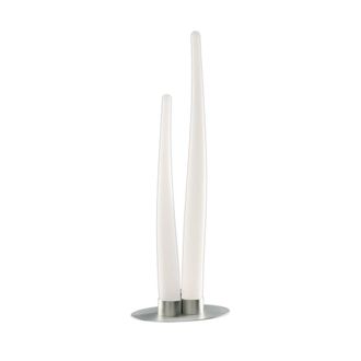 Netlighting Estalacta Table Lamp 2 Light GU10 IndoorOutdoor IP44 SilverOpal White in Silver