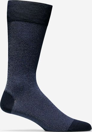 Cole Haan Mens Pique Textured Crew Socks - Blue