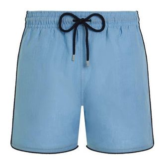 Vilebrequin Men Linen Swim Shorts Solid in Larimar at Nordstrom, Size Medium