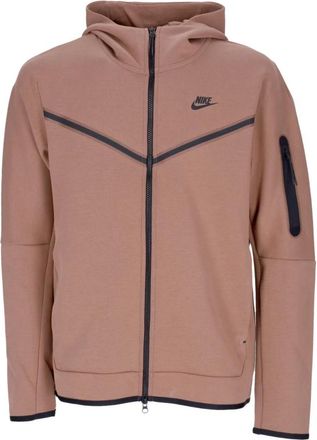 Nike Tech Fleece Zip-through Hoodie - Heren - Sportshirts - Bruin - XL - Katoen - Fitness