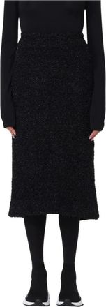 Balenciaga Rokken, Dames, Zwart, M, Textured Midi Rok