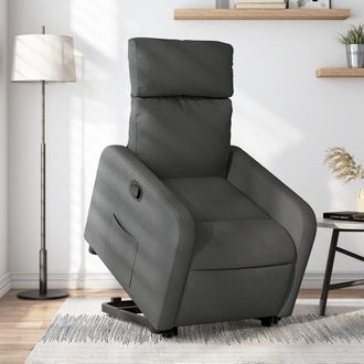 vidaXL Vidaxl - Sill&oacute;n Reclinable Elevable De Tela Gris Oscuro