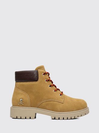 Philipp Plein Stivaletti stringati in nabuk con applicazione Skull