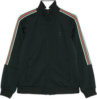 Gucci Blue Stripes Mock Collar Sweatshirt