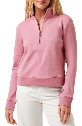 Travis Mathew Cloud Half Zip Pullover in Heather Foxglove at Nordstrom, Size Medium
