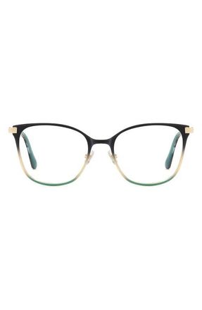Kate Spade New York terriann 51mm square optical glasses in Black Teal at Nordstrom