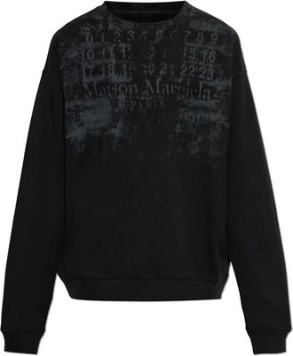 Maison Margiela Sweatshirt Met Print - Heren - Sweatshirts - Zwart - S - Katoen - Hoodies & sweatvesten