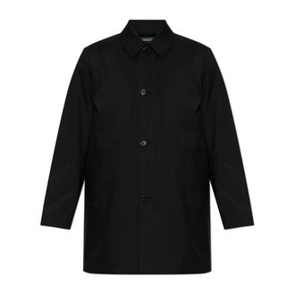 Paul Smith Single-Breasted Coats, male, Black, Size: 2XL Wool coat with lining
