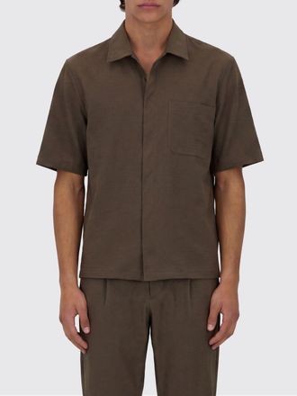 Herno Camicia casual a maniche corte con collo francese e tasche a toppa