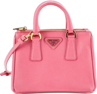Prada Galleria Double Zip Tote Saffiano Leather Mini crossbody bag - Rosa