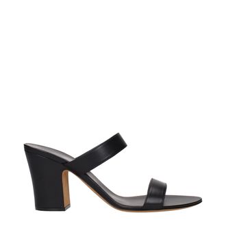 The Row Womens Leather Twostrap Block Heel Sandal - Black - Size EU 39