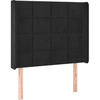vidaXL Cabecero Con Led De Terciopelo Negro 93x16x118/128 Cm Vidaxl
