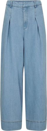 Co'Couture Broeken, Dames, Blauw, M, Denim, Wide Broeken