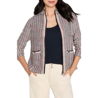 Nic+Zoe Tuck Stitch Colorwheel Knit Jacket in Red Multi at Nordstrom, Size Xx-Large