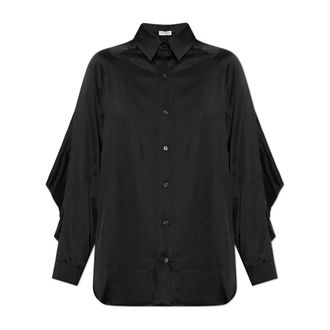 Balmain Camicia Oversize in Seta - - Blouses & Shirts - Donna - Nero - 2XS