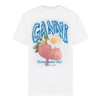 Ganni Dames, Tops, Wit, Maat: XS Katoen