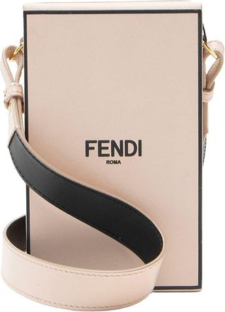 Fendi Black, Pink Leather Vertical Box Shoulder Bag (Authentic Pre-Loved)