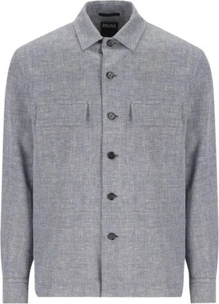 Ermenegildo Zegna Crossover Overshirt - Heren - Zomerjassen - Grijs - XL - Wol - Jassen
