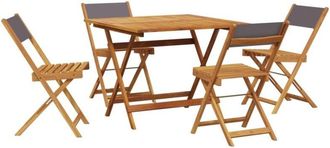 vidaXL 5 Piece Garden Dining Set Anthracite Fabric and Solid Wood vidaXL