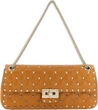 Valentino Garavani Orange Rockstud Spike Small Shoulder Bag