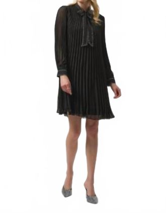 Joseph Ribkoff A-Line Pleated Dress In Black