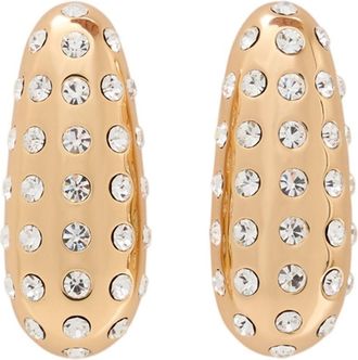 Self Portrait Womens Crystal Bar Earrings Self Portrait Metal Gold Jewelry-Watches