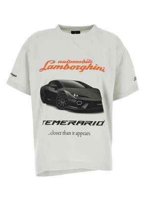 Balenciaga Light Grey Cotton Balenciaga X Automobili Lamborghini Oversize T-shirt