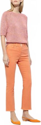 Luisa Cerano Short Sleeve Sweater In Coral Multi