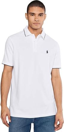 Polo Ralph Lauren Classic Fit Stretch Oxford Mesh Polo Mens Clothing White/White : 2XL, Elastane/Cotton