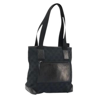 Gucci Pre-owned Tote Bags, female, Black, Size: ONE SIZE Pre-owned Canvas Tote Bag