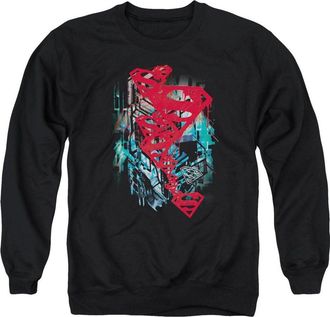Gildan Superman Gritty Adult Crewneck Sweatshirt