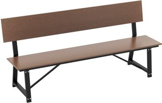 Costway 183cm Outdoor Garden Bench 4-Person Patio Long Chair w/ HDPE Backrest