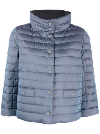 Moorer Cindy high-collar padded jacket - Blue