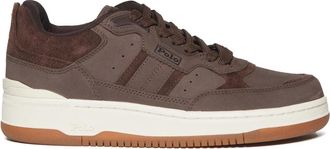 Polo Ralph Lauren Leren Sport Sneakers - Heren - Sneakers - Bruin - 42 EU - Leer - Schoenen