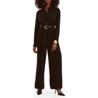 Bardot Zarri Long Sleeve Jumpsuit in Black at Nordstrom Rack, Size 10