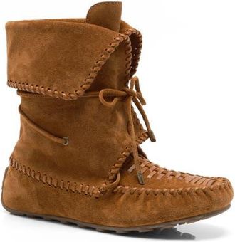 Free People Misty Moc Toe Boot in Driftwood Tan Suede at Nordstrom, Size 9.5