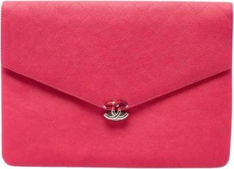 Chanel Pre-owned Quilted Caviar Leather Clutch - Dames - Vintage Clutch - Roze - ONE Size - Leer - Vintage