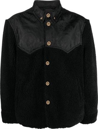 Versace Zwarte Jassen - Blouson Pile - Heren - Zomerjassen - Zwart - L - Jassen