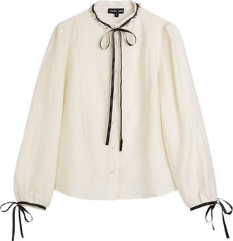Sister Jane Encore Embellished Woven Blouse - Ivory - 12 (UK12 / M)