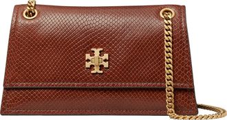 Tory Burch Kira Snake Embossed Leather Shoulder Bag in Sweet Maple at Nordstrom