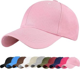 Heekpek Baseball Cap Messy Bun Ponytail Half Mesh Adjustable Cap Hat Unisex Polo Style Classic Sports Casual Plain Summer Sun Hat Peaked Cap Pink