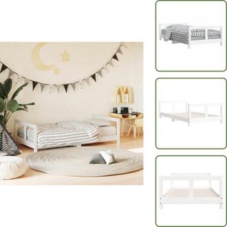 vidaXL The Living Store Giroletto per Bambini Bianco 80x160cm in Legno Massello di Pino - Letto per bambini