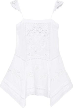 Self Portrait White Embroidered Mini Dress