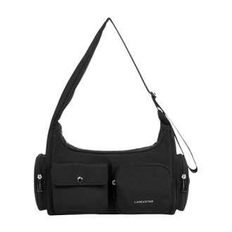Lancaster Basic Pocket Schoudertas - Dames - Tassen - Zwart - Maat: ONE Size Nylon