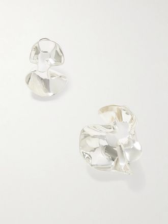 Dinosaur Designs Orecchini Con Finitura Argento Wave