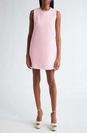 Area Crystal Heart Back Cutout Ponte Minidress in Pale Pink at Nordstrom, Size X-Large