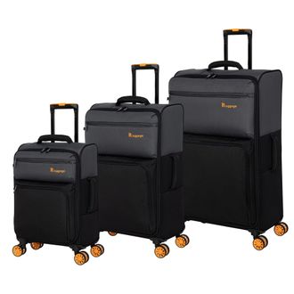 IT Luggage It Luggage Duo-Tone Pewter & Black 8 Wheel Suitcase - Medium | TJ Hughes