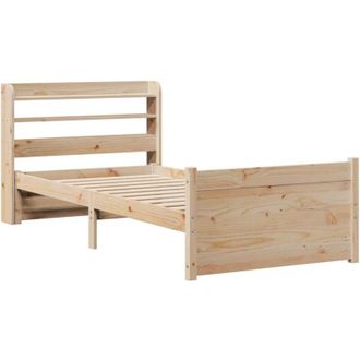 vidaXL Vidaxl - Estructura De Cama Con Cabecero Madera Maciza De Pino 90x200 Cm
